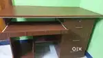 Sturdy Wooden Computer Table with Storage Drawers & Keyboard Tray
