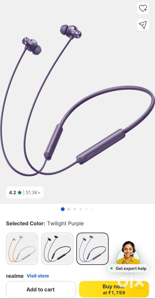 Realme 5 anc 50db 7 months brand warranty left neckband