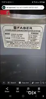 Faber hood glassy plus LTW60