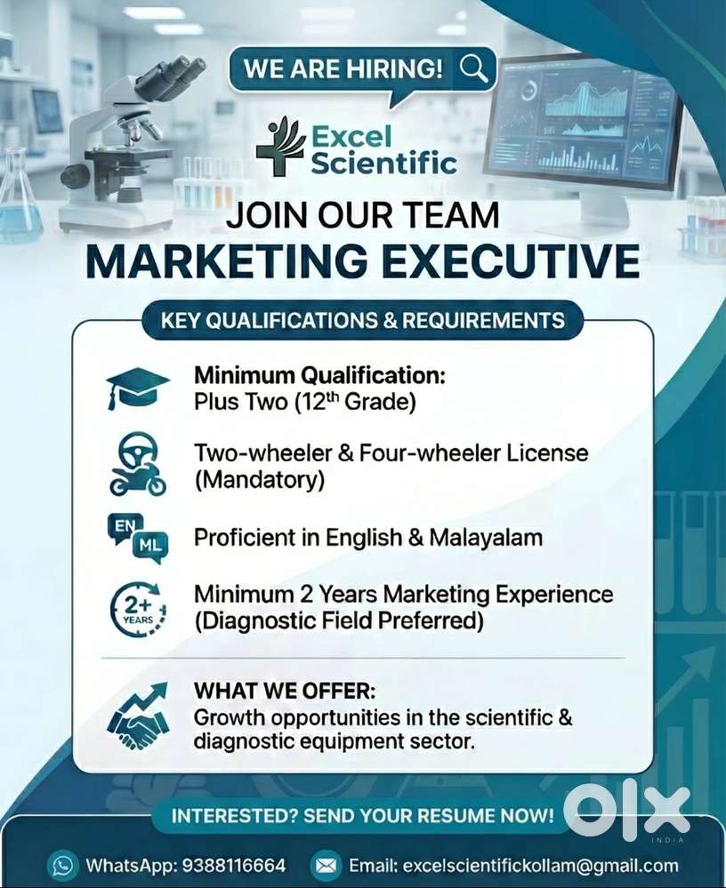 Hiring Now: Marketing Executive – Excel Scientific