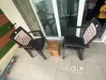 2 cello chairs with wooden stool