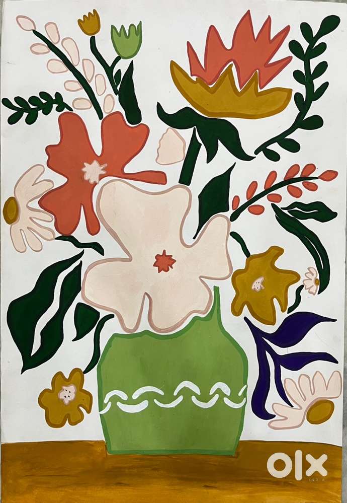 Handmade aesthetic painting for home decoration.