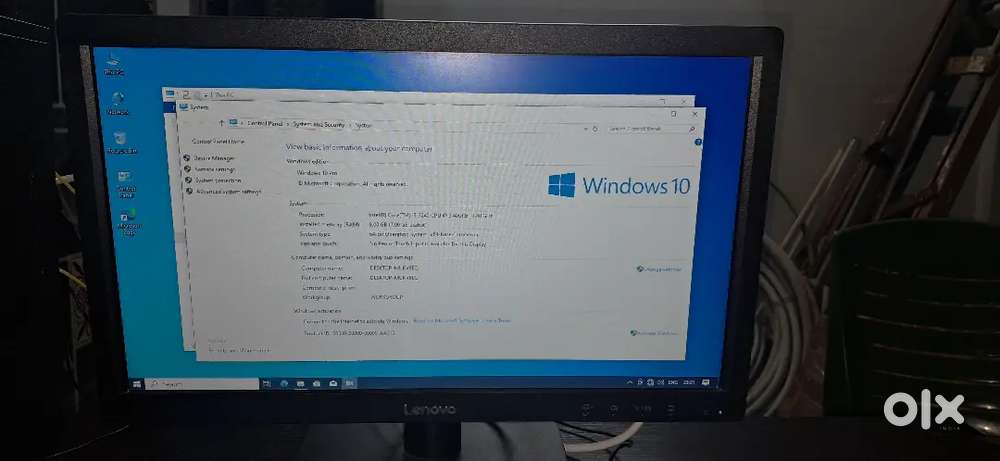 Processor-i3/ram 8 gb/hd-500/ssd-218gb/monitor 19 ince