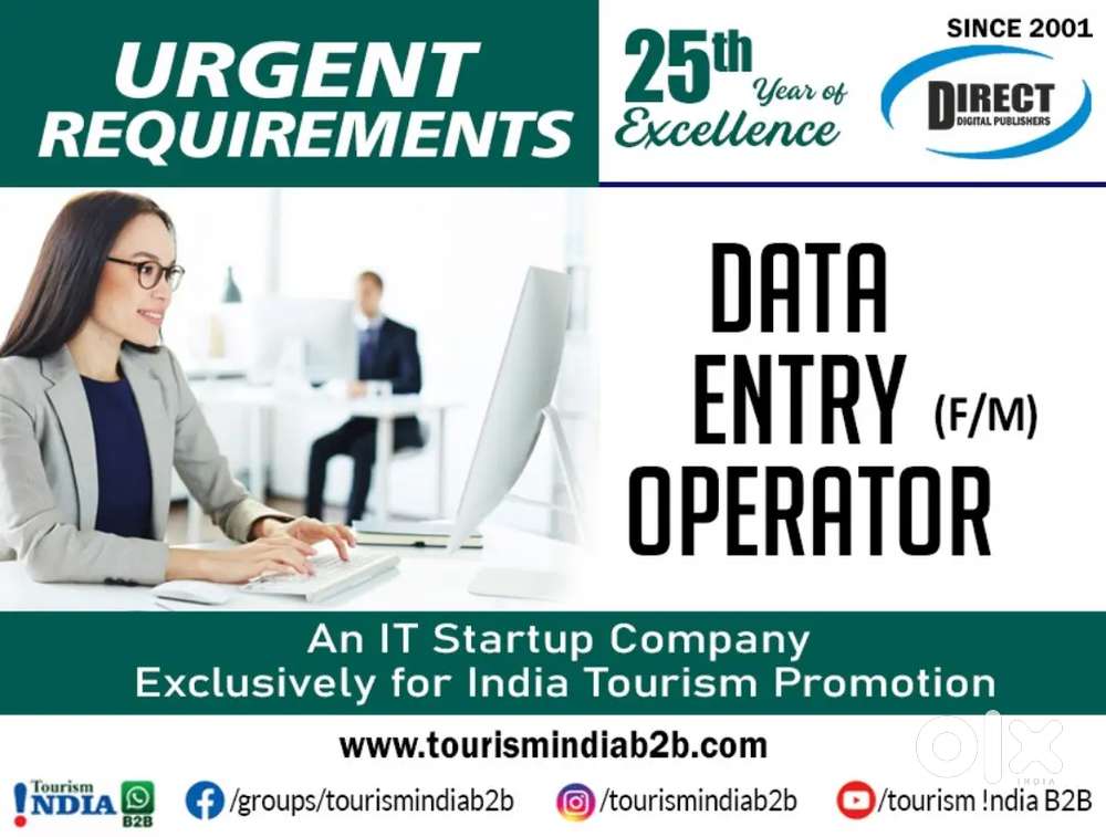 Data Entry / Tourism Promotion Consultants- (Inhouse)  /Accountant