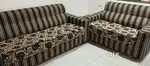 Sofa Set, TV Unit with Side Storage Cabinets and Teapoy Table