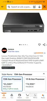Lenovo ThinkCentre Neo 50q Tiny Intel Core i5 13th Gen Light Desktop