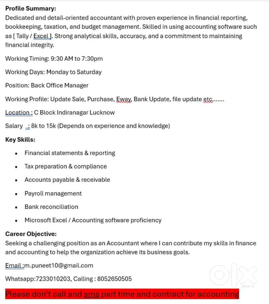 Requrment of Account