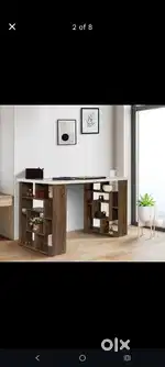 Computer table with book shelf and chair