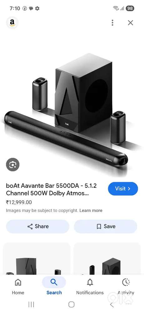 Boat avantee sound bar Dolby