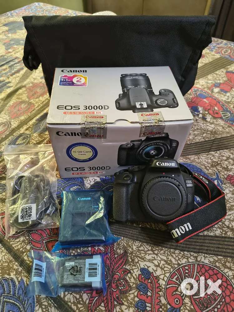 CANON EOS 3000D DSLR CAMERA WITH LENS, ALL ACCESSORIES WITH BAG
