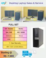 1 - Year Warranty-Desktop Laptop CPU Full Set i3-i5-i7 Available @ Low