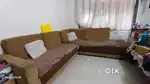Sofa set brown colour L shape 7  .