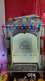 Artificial Silver Coated Wooden Temple