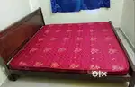 Rubber wood King size cot and mattress