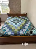 Solid wood queen size bed with mattress