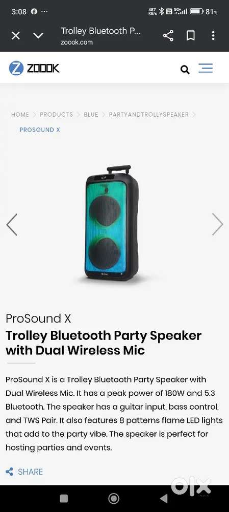 Zoook trolley sound party speaker