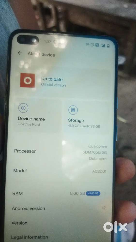 One plus nord 8gb ram 128 urgent sell