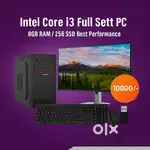 Low Budget New FullSett Core i3 PC With 1 Year warranty & GST Bill