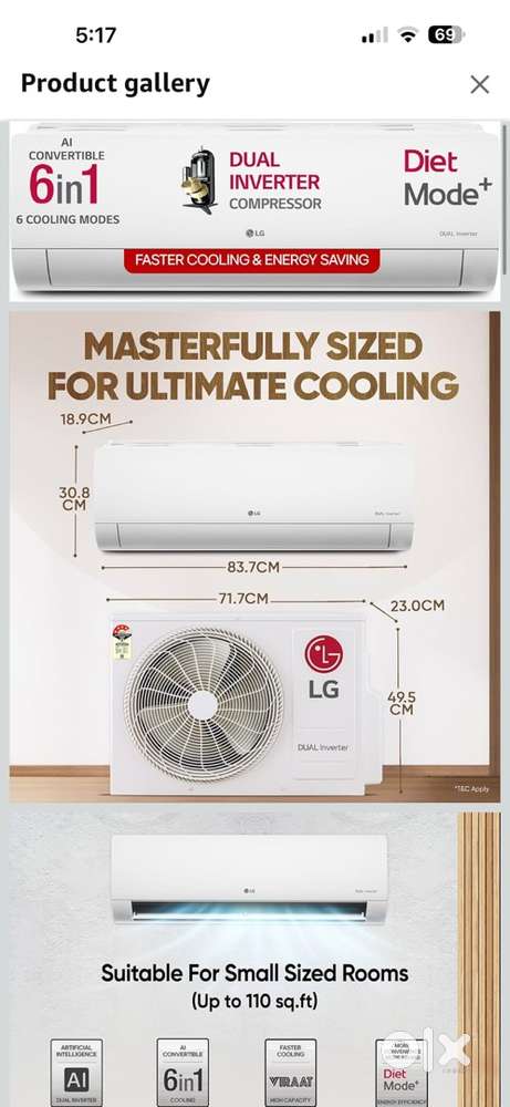 Almost New Split AC  Energy Efficient  Ready to Install!”