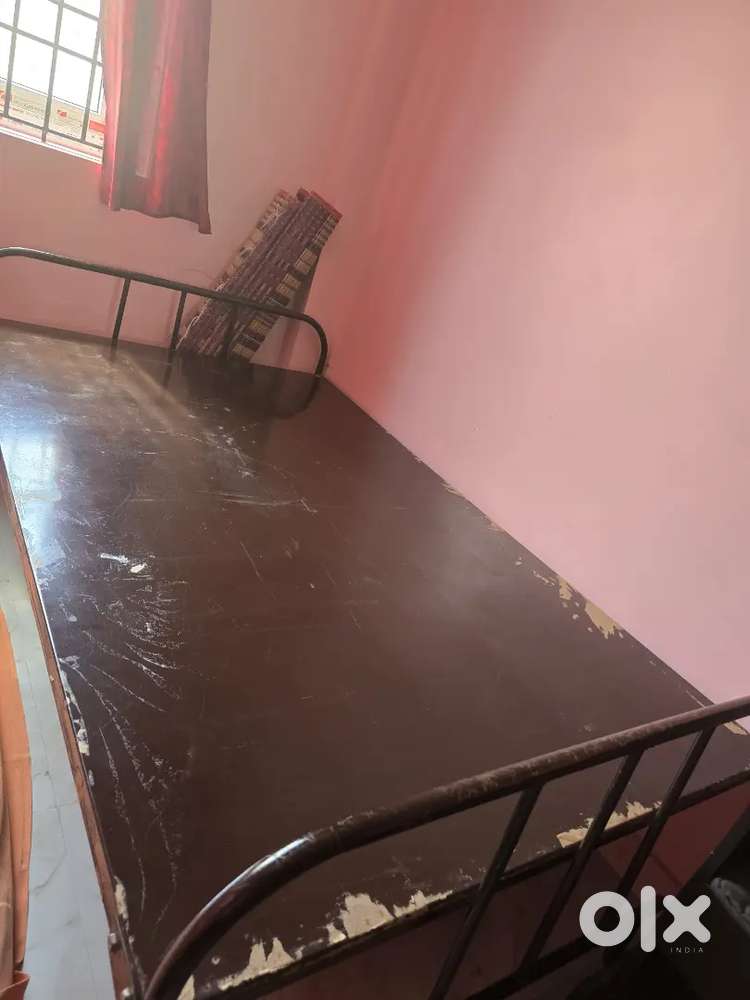 Steel cot, dining table,  computer table