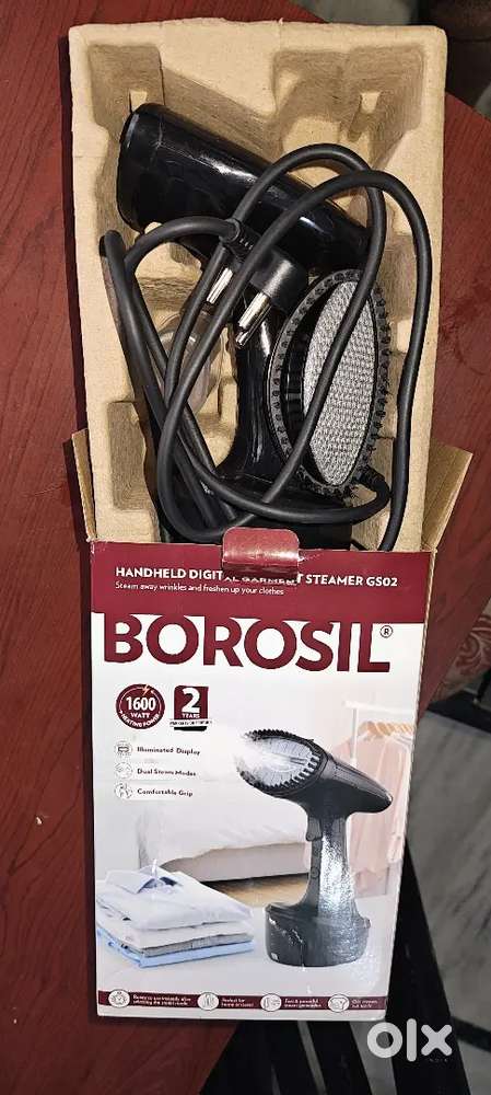 Borosil garment steamer with 2 years warranty