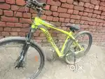 Hero cycle big tyres high level green colour with gears