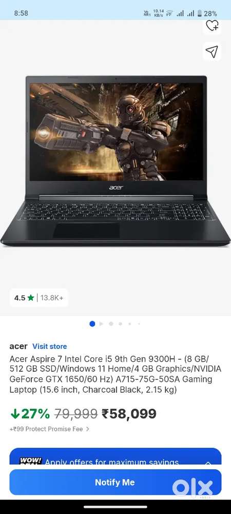 Acer gaming laptop aspire 7