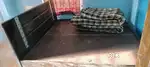 1 wooden box bed, 3 nos gadda