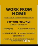 Work from home for students housewife & job person