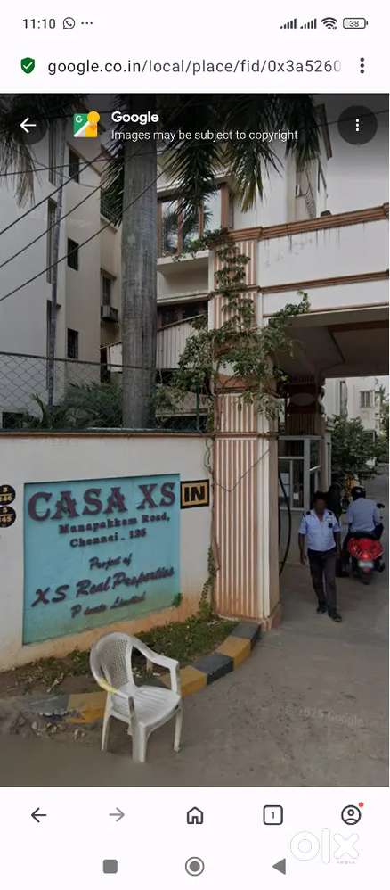 Manapakkam Caxa xs 3bhk furnished Rent 39k.  Lnt & dlf near