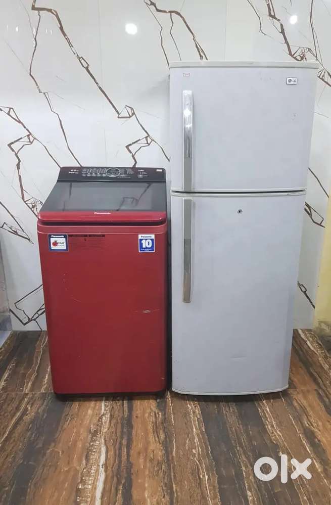 Lg 250 ltrs double door refrigerator and washing machine