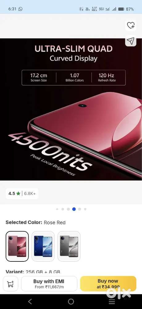 Vivo v50 5g brand new only 2.5 month old