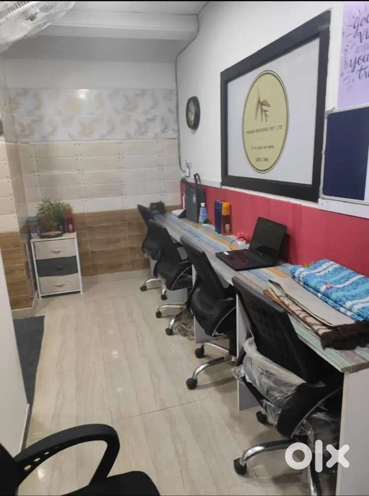 1Cabin+5Seat&Waiting Area. Full Furnished Office For Rent In Noida.