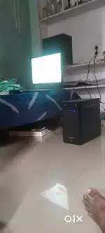 Computer with a keyboard and mouse and cpu