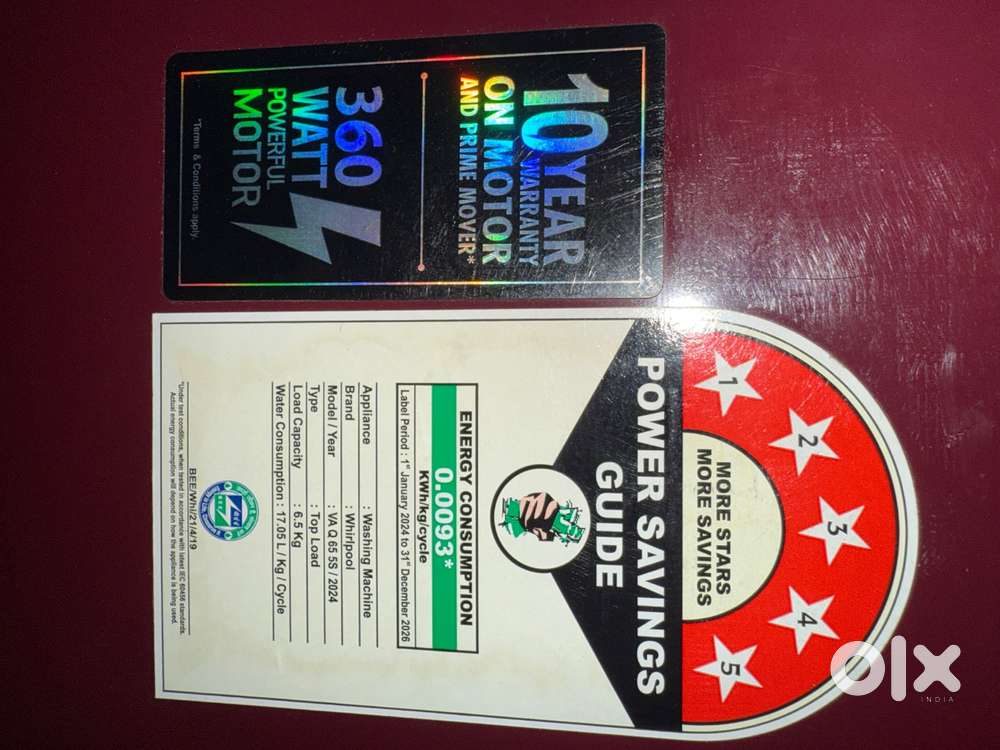 Whirlpool washing machine 6.5 kg