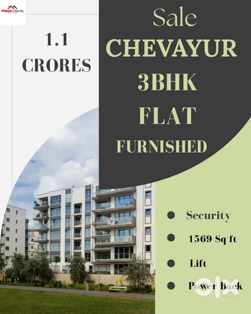 Chevayur 3Bhk Furnished Flat For Sale