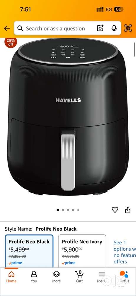 Havelles air fryer brand new