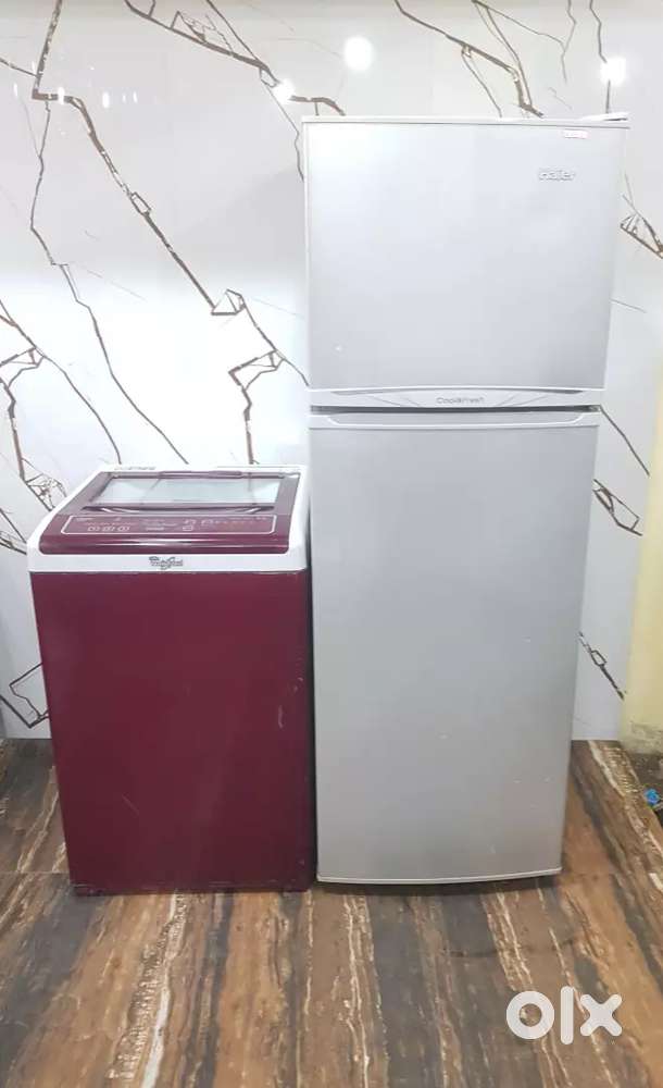 Haier double door refrigerator and fully automatic washing machine