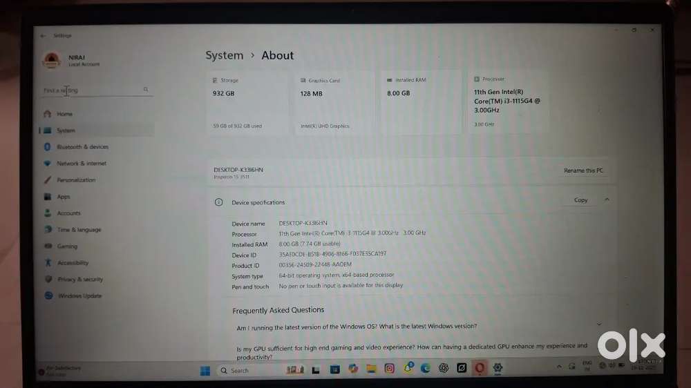 Dell inspiron 1535 11