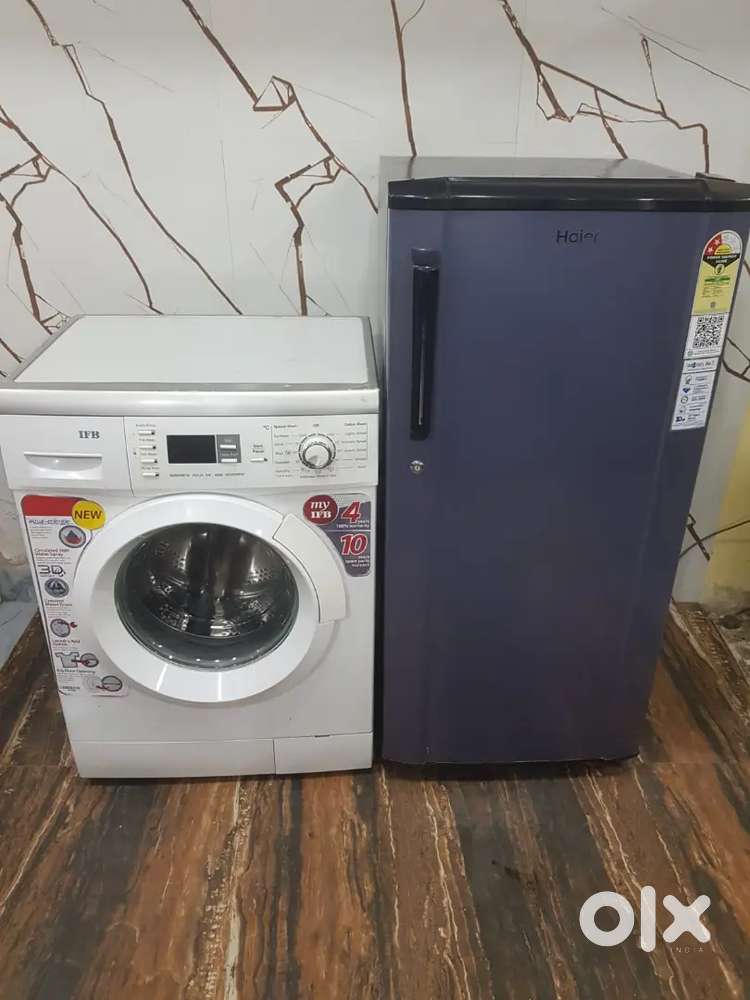 Haier 2024 single door refrigerator nd ifb front load washing machine