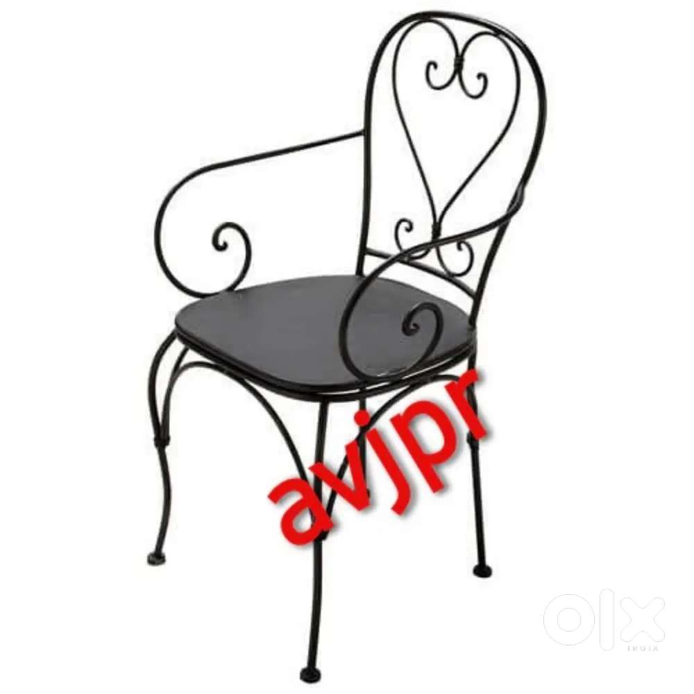 New outdoor furniture rod iron chair with powder coating paint cafe
