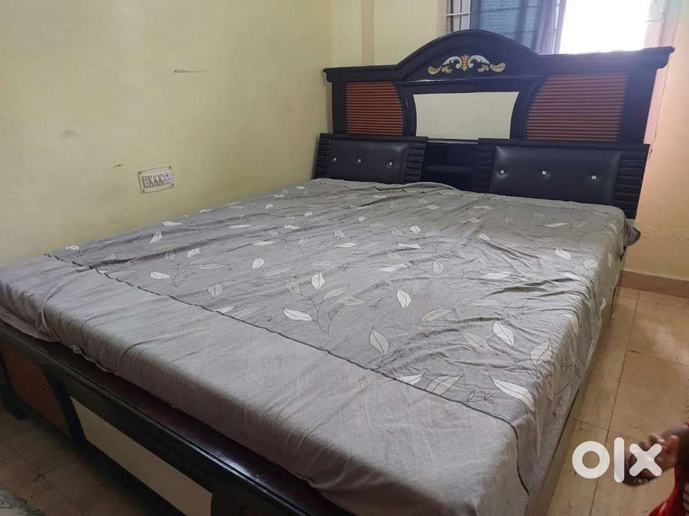 Wooden bed with storage unit( with out mattresses)