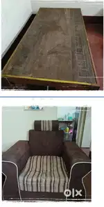 Single wooden cot and sofa Chair