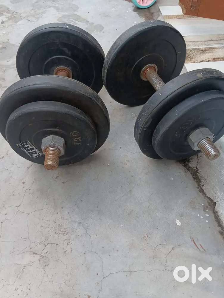 2 GOOD QUALITY RUBER DUMBBELL