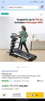 TREADMILL FT200M (4.5HP Peak BLDC Motor) with Massager – EXCELLENT