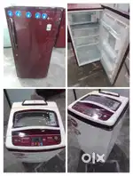 Lg flower design single door and Videocon topload washing machine
