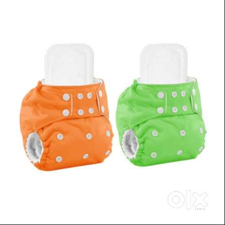 Baby Reusable Cotton Pocket Diapers With 2 Inserts