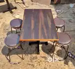 Hotel Table with 4 Stools