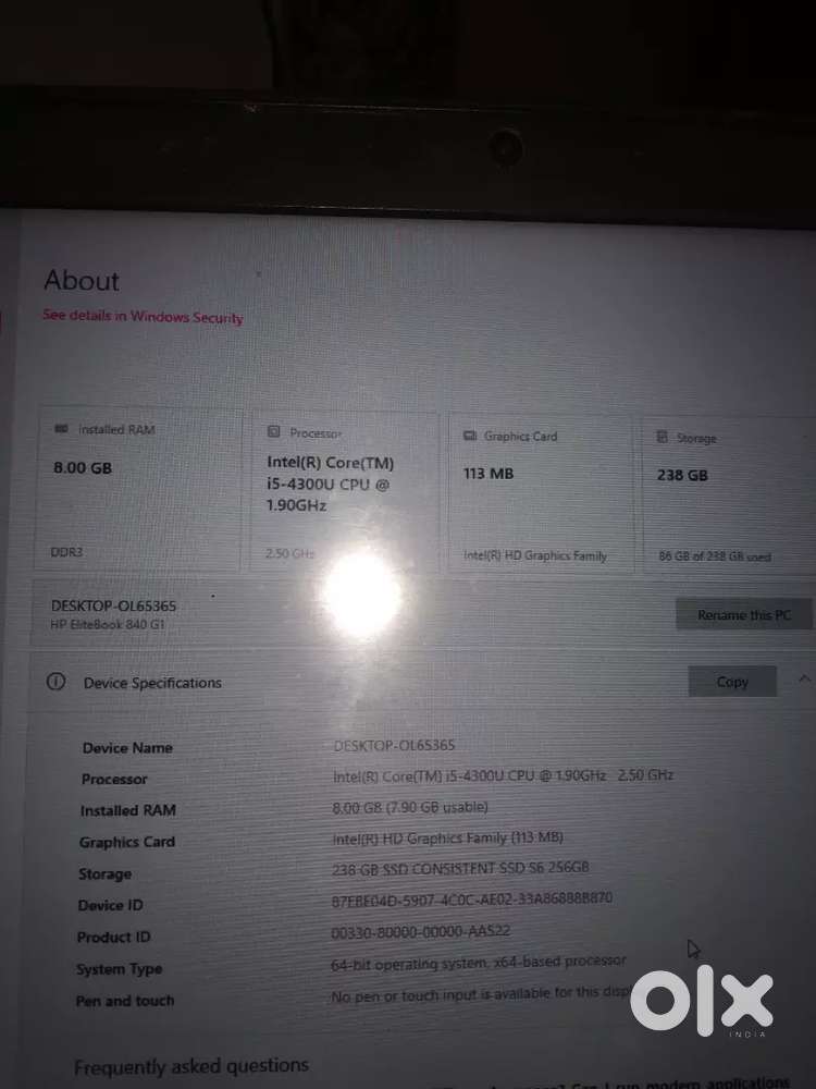 Hp 8gb ram 2019 model laptop