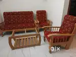Sofa set 3 pice with tea table , red colour